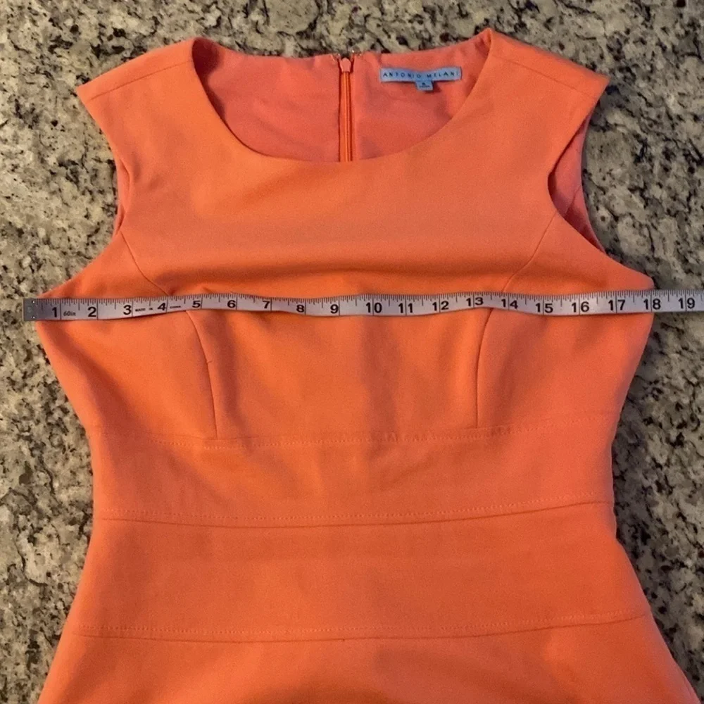 Antonio Melani peach pink paneled sleeveless sheath dress 6